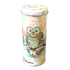Банка кругла Сови, 250 гр, метал