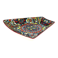 Блюдо Мальоване, кераміка, 22,5x19x9 см, червоне
