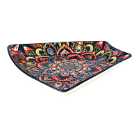 Блюдо Мальоване, кераміка, 22,5x19x9 см, чорне