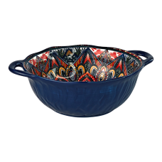 Боул з ручками Мальований, кераміка, 1100 мл, чорний