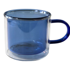 Чашка Ейфорія, подвійне скло, 250 мл, cиня