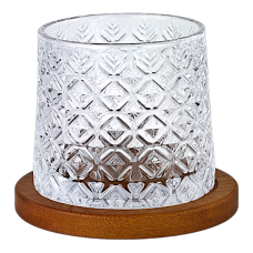 Склянка рокс на бамбуковій підставці Емір, скло, 275 мл