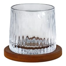 Склянка рокс на бамбуковій підставці Льодоф-біг, скло, 275 мл