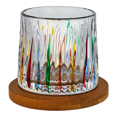 Склянка рокс на бамбуковій підставці Льодові стріли, скло, 275 мл