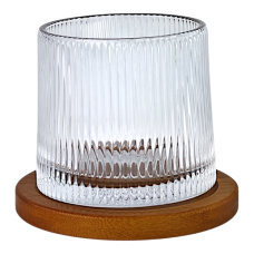 Склянка рокс на бамбуковій підставці Страйп-біг, скло, 275 мл