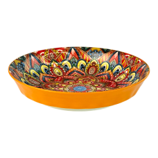 Тарілка глибока Мальована, кераміка, 20х4,5 см, жовта