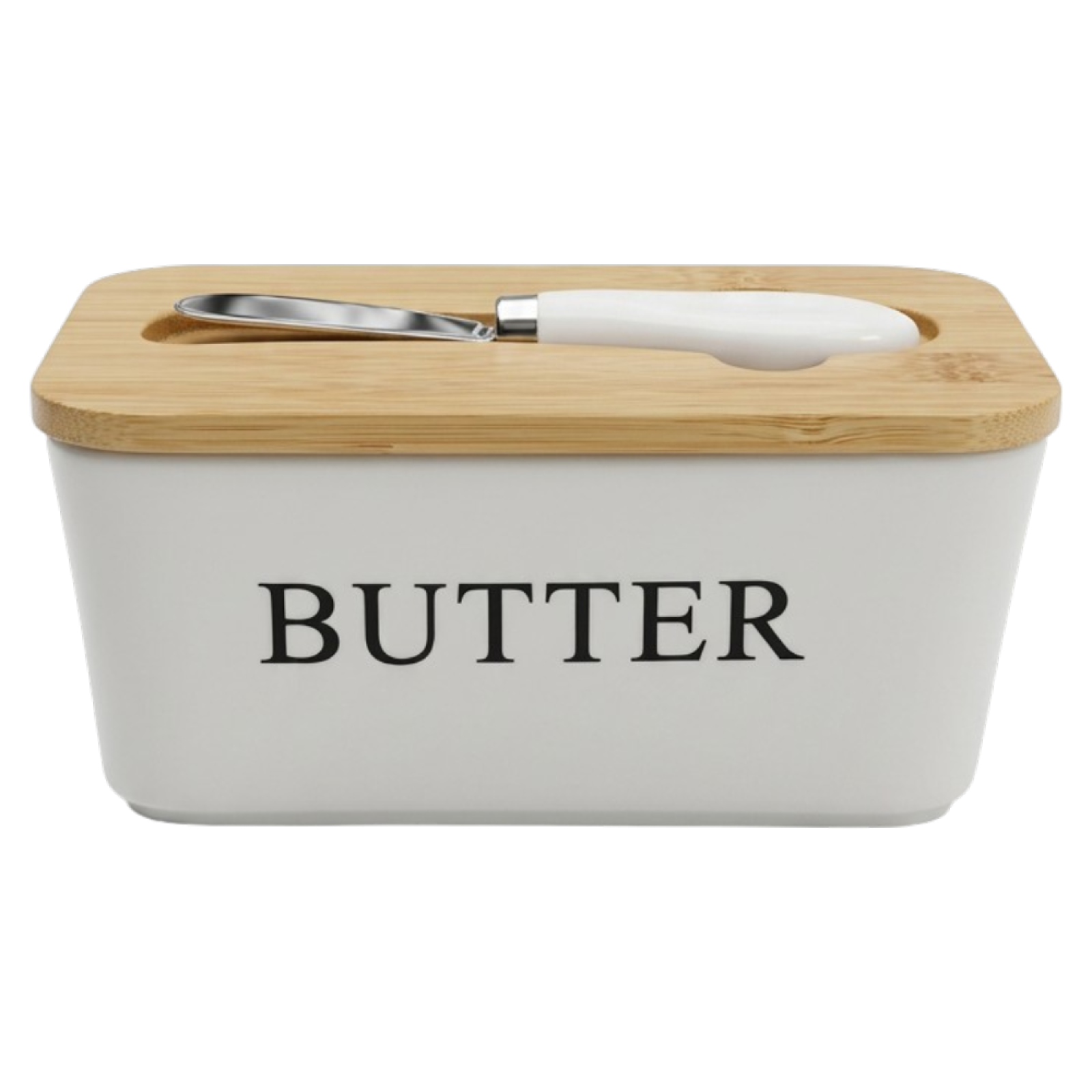 Маслянка з ножем Butter, кераміка, 17,5х10,5х8 см