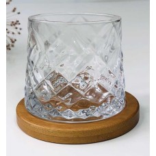 Склянка рокс на бамбуковій підставці Класік, скло, 275 мл