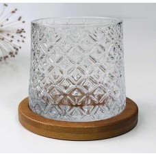 Склянка рокс на бамбуковій підставці Емір, скло, 275 мл