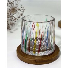 Склянка рокс на бамбуковій підставці Льодові стріли, скло, 275 мл