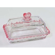 Маслянка Рожеве серце, скло, 10,5х16,5х10 см