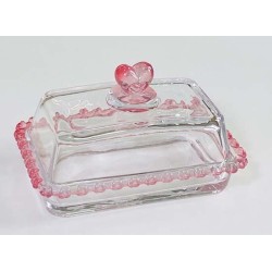 Маслянка Рожеве серце, скло, 10,5х16,5х10 см