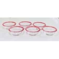 Набір склянок для десертів Рожеве серце, скло, 125 мл, 6 шт