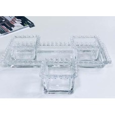 Набір для закусок Прозоре серце, скло, 4 предмети