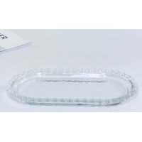 Блюдо овальне Прозоре серце, скло, 24,5х13х2,5 см