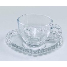 Чашка з блюдцем Прозоре серце, скло, 100 мл