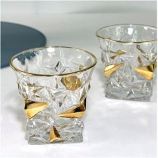 Набір склянок рокс Фрості-ВІП золотий трикутник, скло, 270 мл, 6 шт