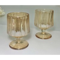 Набір креманок Бурштиновий дюк, скло, 220 мл, 6 шт