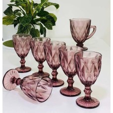 Набір для напоїв Смарагд, скло, 7 предметів, рожевий