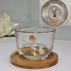 Склянка на бамбуковій підставці Плей-ребіт, скло, 100 мл