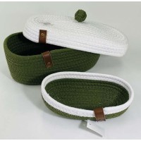 Набір корзин для зберігання з кришкою Юкон, текстиль, 2 предмети