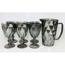 Набір для напоїв Дзеркальний смарагд 2, скло, 7 предметів, графіт