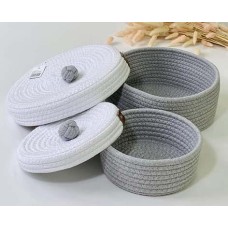 Набір корзин для зберігання з кришкою Монреаль, текстиль, 2 предмети